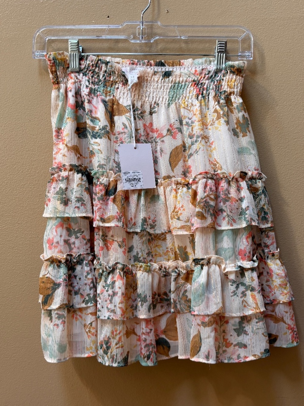 Lauren Conrad Spring Fling Tiered Floral Mini Skirt Size XS NWT